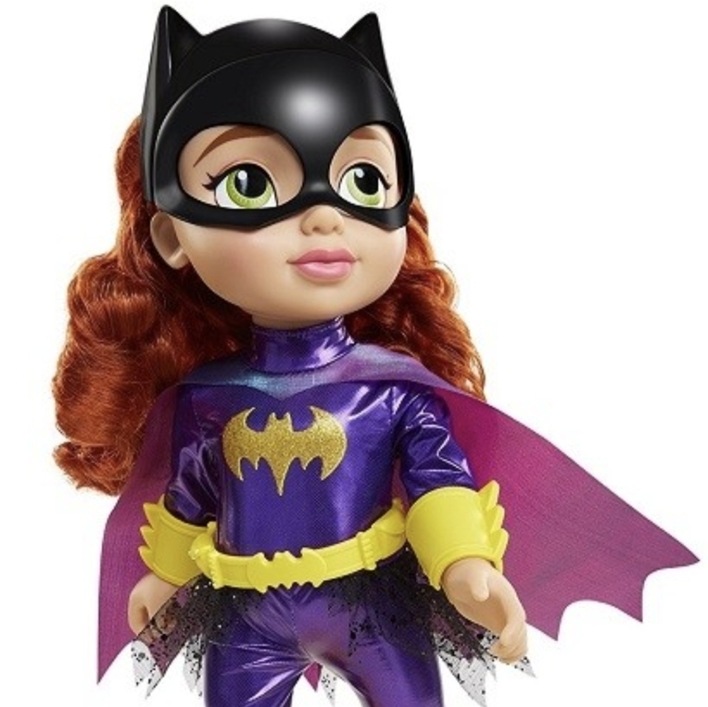 DC Superhero Batgirl Doll stands 14" tall and features Iconic Costume